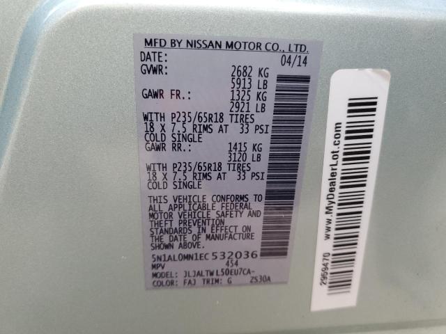 5N1AL0MN1EC532036 Infiniti QX60