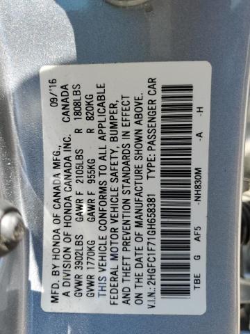 2HGFC1F71GH658381 Honda CIVIC EXL