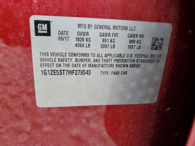 1G1ZE5ST7HF279543 Chevrolet MALIBU LT