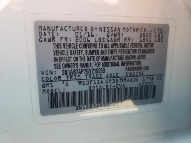 3N1AB7AP7GY219253 Nissan SENTRA S