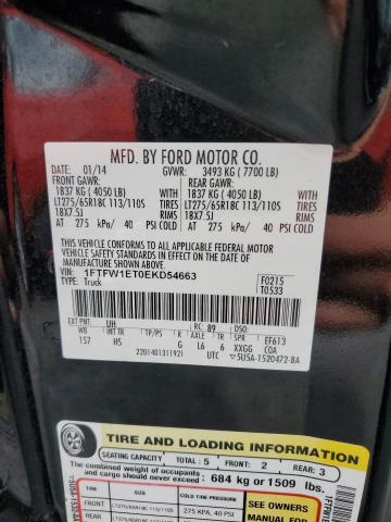 1FTFW1ET0EKD54663 Ford F150 Supercrew