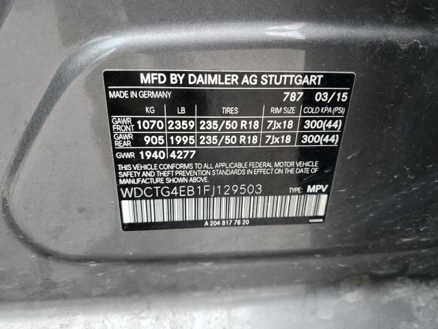 WDCTG4EB1FJ129503 Mercedes-Benz GLA 250