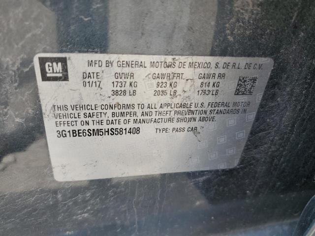 3G1BE6SM5HS581408 Chevrolet CRUZE LT