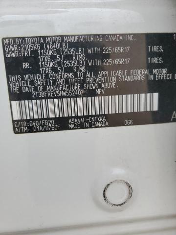 2T3BFREV5HW552407 Toyota RAV4 LE