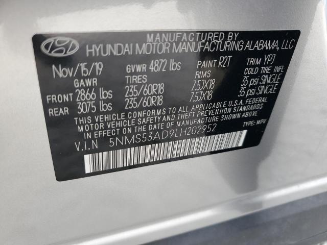 5NMS53AD9LH202952 Hyundai Santa Fe Limited