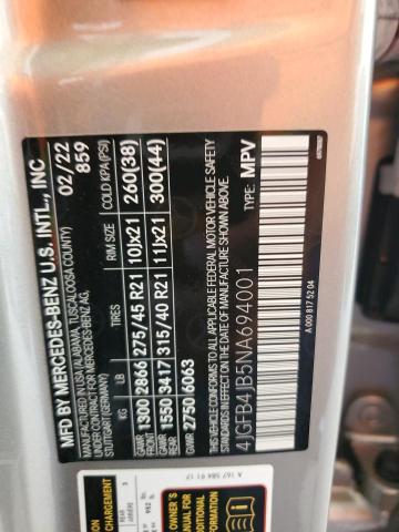4JGFB4JB5NA694001 Mercedes-Benz GLE 350