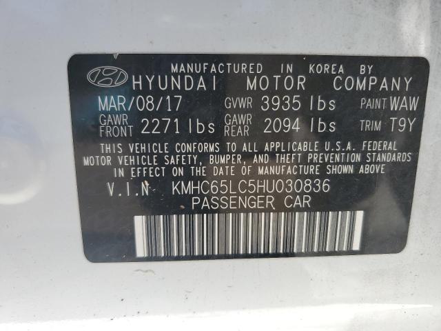 KMHC65LC5HU030836 Hyundai IONIQ BLUE