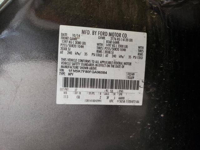 1FM5K7F80FGA96584 Ford Explorer Limited