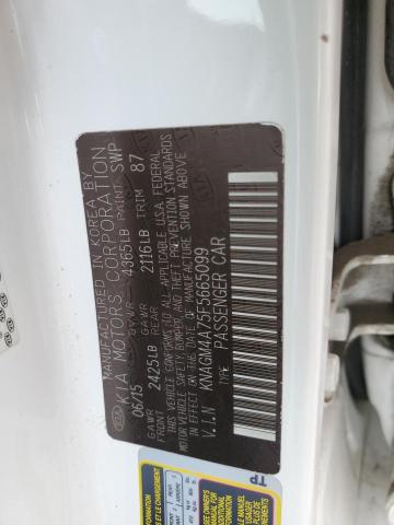 KNAGM4A75F5665099 KIA Optima Lx