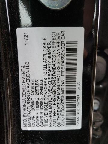 1HGCV3F5XNA001243 Honda Accord Hybrid Exl