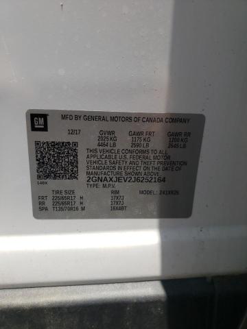 2GNAXJEV2J6252164 Chevrolet EQUINOX LT
