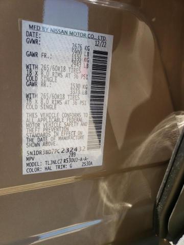 5N1DR3BD7PC232432 Nissan Pathfinder Sv
