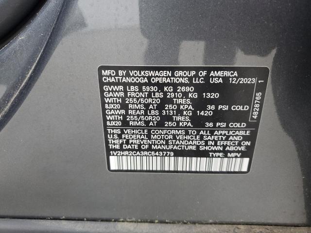 1V2HR2CA3RC543779 Volkswagen ATLAS SE