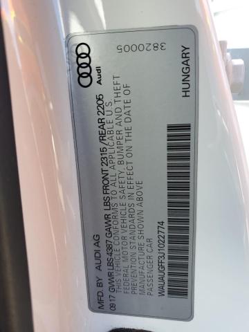 WAUAUGFF3J1022774 Audi A3 PREMIUM