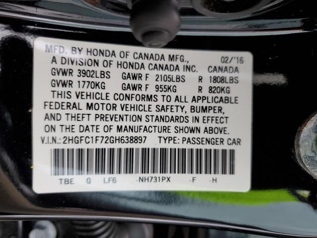 2HGFC1F72GH638897 Honda CIVIC EXL