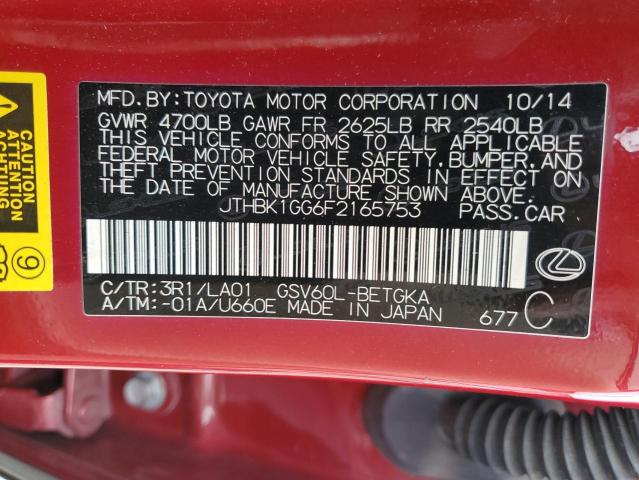 JTHBK1GG6F2165753 Lexus ES 350