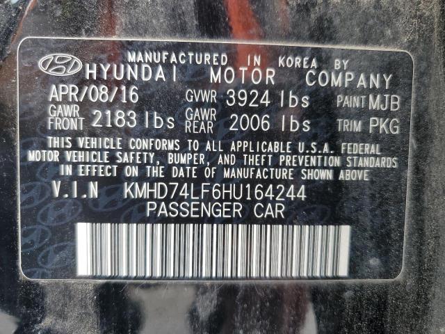 KMHD74LF6HU164244 Hyundai ELANTRA SE