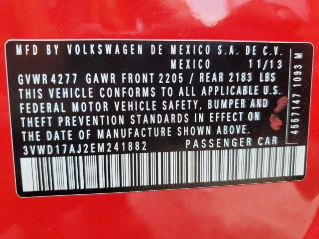 3VWD17AJ2EM241882 Volkswagen JETTA SE