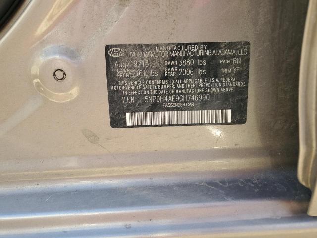 5NPDH4AE9GH746990 Hyundai ELANTRA SE