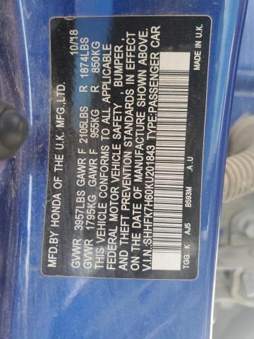 SHHFK7H60KU201843 Honda CIVIC EX