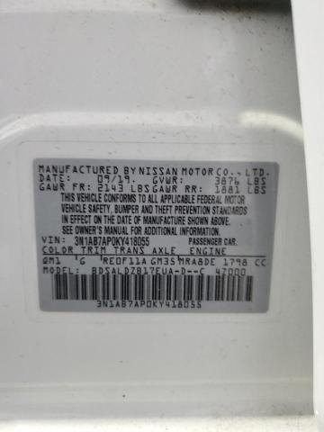 3N1AB7AP0KY418055 Nissan SENTRA S