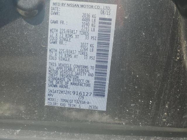 5N1AT2MT2FC916127 Nissan ROGUE S