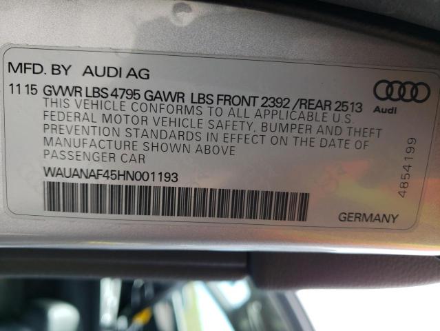 WAUANAF45HN001193 Audi A4 PREMIUM