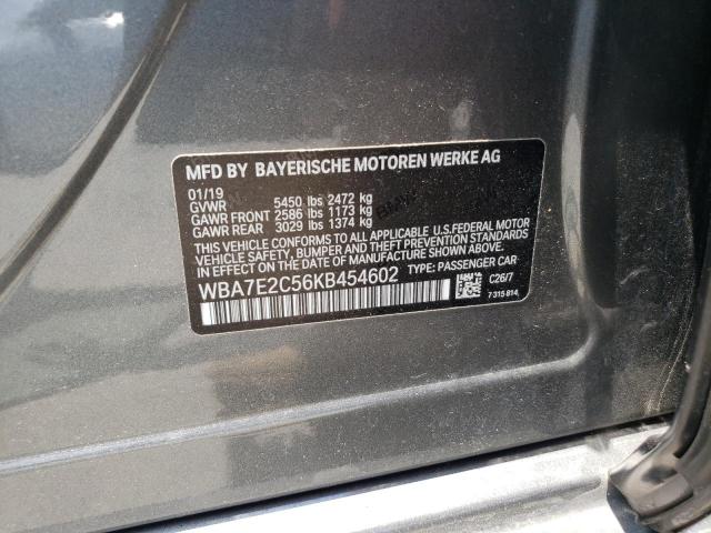 WBA7E2C56KB454602 BMW 2019