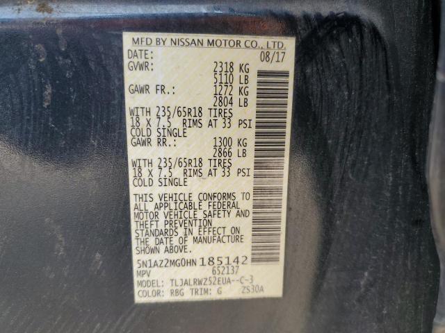 5N1AZ2MG0HN185142 Nissan MURANO S
