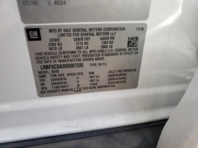 LRBFXCSA2KD067335 Buick Envision Essence