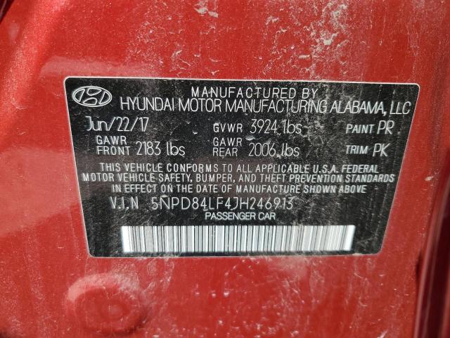 5NPD84LF4JH246913 Hyundai ELANTRA SEL