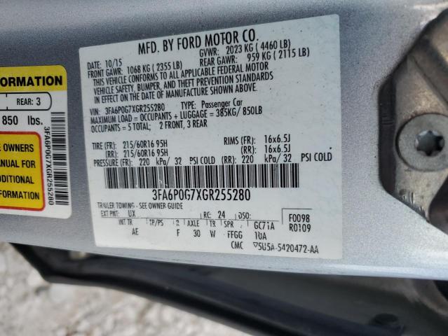 3FA6P0G7XGR255280 Ford FUSION S
