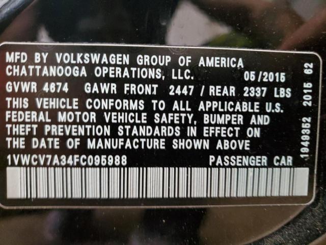 1VWCV7A34FC095988 Volkswagen PASSAT SEL