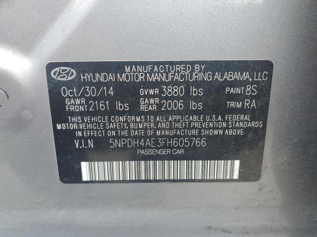 5NPDH4AE3FH605766 Hyundai ELANTRA SE