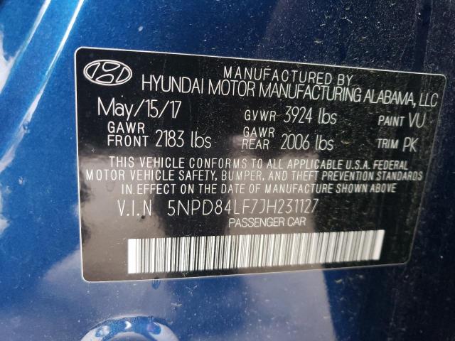 5NPD84LF7JH231127 Hyundai ELANTRA SEL