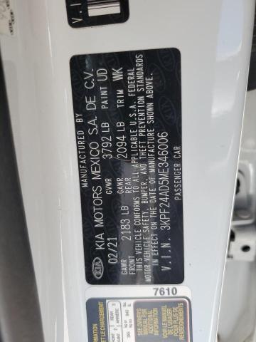 3KPF24AD5ME346006 KIA FORTE FE