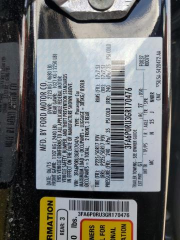 3FA6P0RU3GR170476 Ford Fusion Titanium Hev