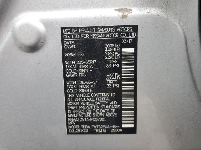 KNMAT2MT4HP557881 Nissan ROGUE S