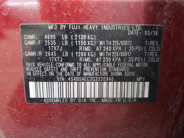 4S4BSAEC2G3320940 Subaru Outback 2.5i Premium