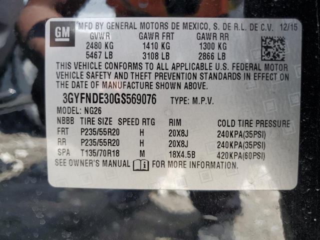 3GYFNDE30GS569076 Cadillac Srx Premium Collection
