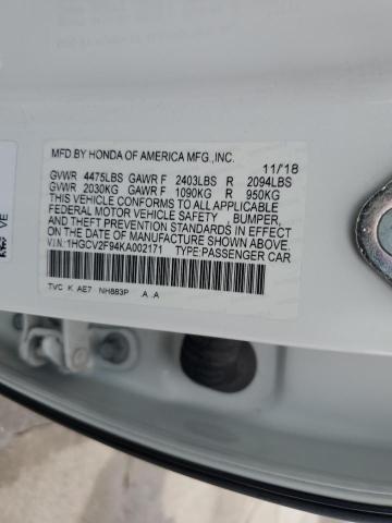 1HGCV2F94KA002171 Honda Accord Touring