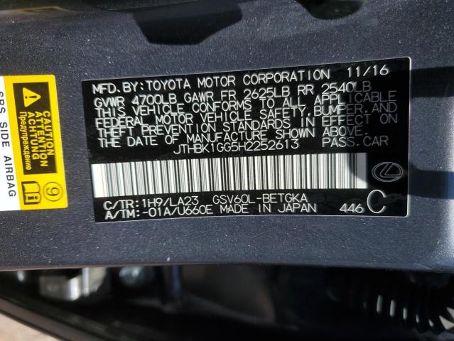 JTHBK1GG5H2252613 Lexus ES 350