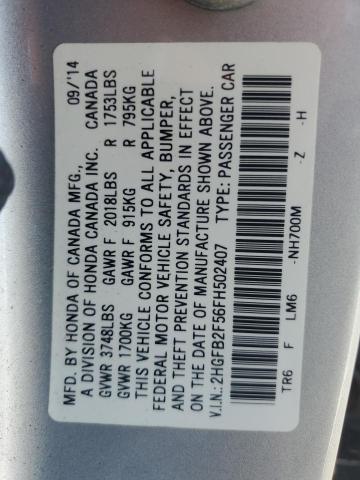 2HGFB2F56FH502407 Honda Civic Lx