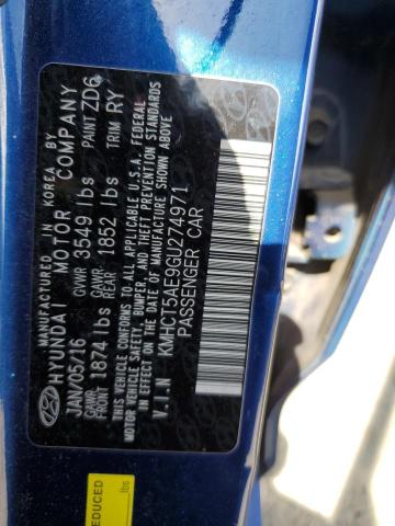 KMHCT5AE9GU274971 Hyundai ACCENT SE