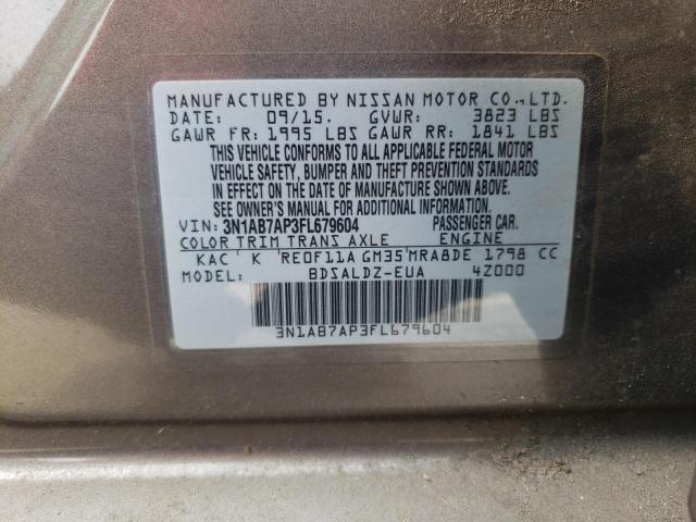 3N1AB7AP3FL679604 Nissan SENTRA S