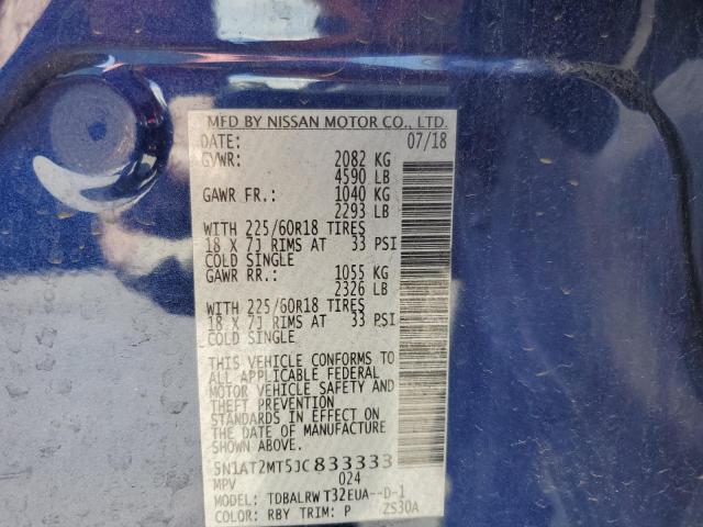 5N1AT2MT5JC833333 Nissan ROGUE S