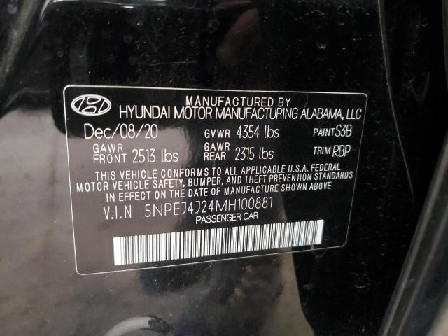 5NPEJ4J24MH100881 Hyundai Sonata Sel Plus