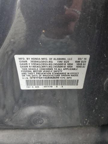 5FNYF6H14GB068699 Honda PILOT LX