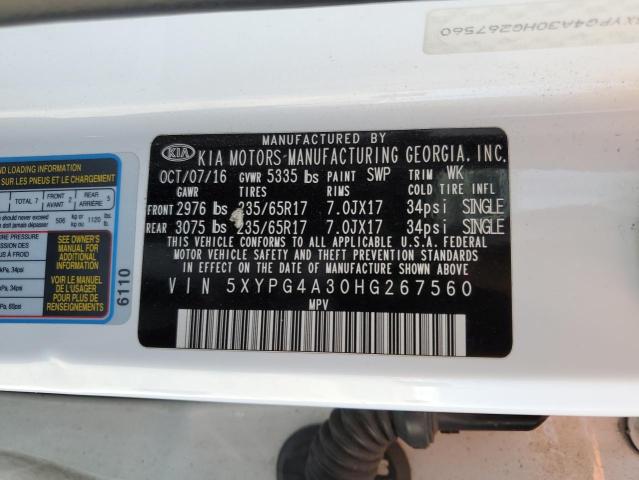 5XYPG4A30HG267560 KIA SORENTO LX