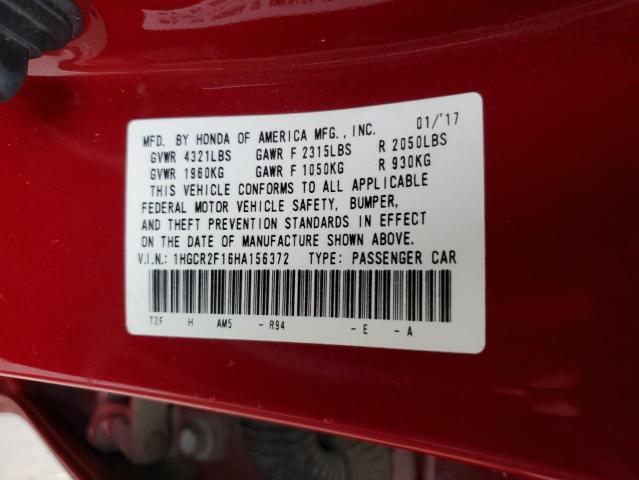 1HGCR2F16HA156372 Honda Accord Sport Special Edition
